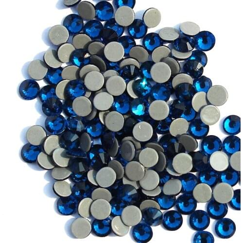 DMC Crystal Rhinestone Capri Blue SS6 to SS30 Iron on Hotfix Rhinestones For Wedding Dresss