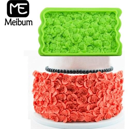 Meibum Orchid Petal Sugar Craft Silicone Fondant Cake Mold Wedding Phalaenopsis Flower Paste Dessert Border Decorating Mould