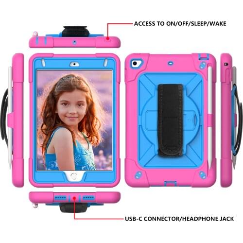 Fashion Case for Samsung Tab T500 T505 T510 T515 Shockproof Kids Safe Hybrid Stand Full Body Cover for T290 T295 T307 P610 P615