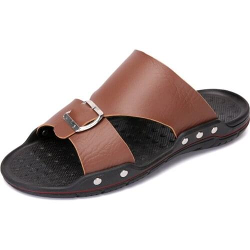New fashion summer beach slippers slippers mens high quality wear-resistant PU sandals shoes comfortable massage flip flops