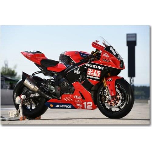 SUZUKIs Superbike Factory Racing Endurance Motorcycle Posters Wall Art Picture Silk Canvas Printed Art Paintings for Home Decor