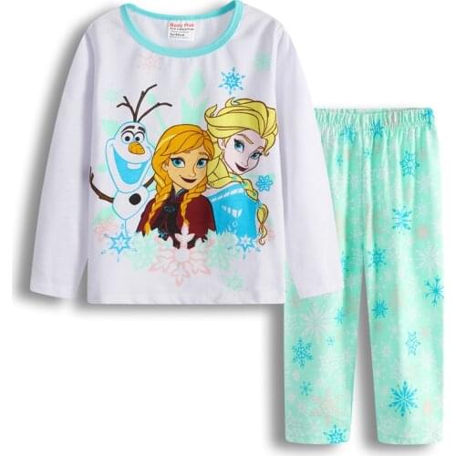 New Kids Boys Girls Clothes Disney Frozen Cartoon Baby Princess Elsa Anna Pajamas Summer Short Sleeved Set Childrens Sleepwear