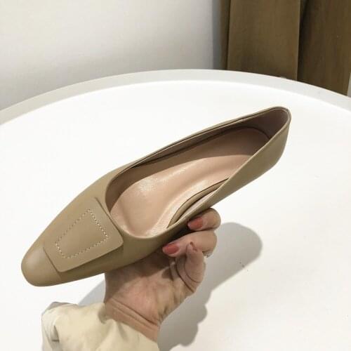 New flat shoes womens shoes leather comfortable wild shallow shoes boat shoes soft leather large size casual ladies shoes