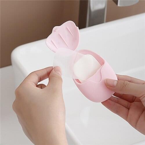 50 Pcs Disposable Soap Paper Disinfecting Washing Hand Bath Clean Scented Slice Sheets Mini Foaming Box High Quality Outdoor