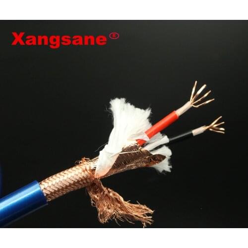 Xangsane Rectangular OCC Copper Conductor High Density Shielding HIFI Audio Signal Bulk cable RCA Connection audio cables