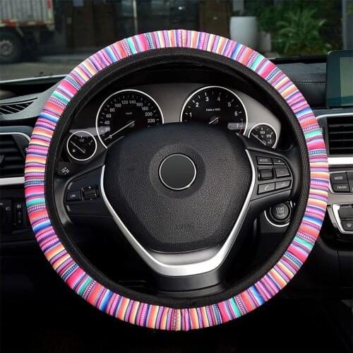Rainbow Auto Steering Wheel Covers Universal 15 Inch Car Accessories For VW Ford Peugeot Kia rio 3 4 Sportage Ceed Mazda 3 bk 6