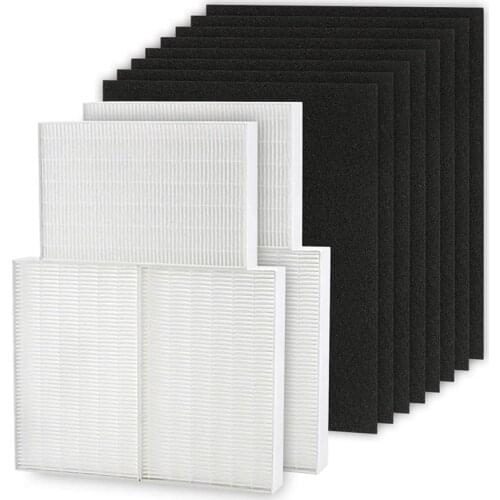 For HPA300 HEPA Filter Replacement 6 Pack & 8 Precut Activated Charcoal Pre Filters Compatible for Honeywell HPA300