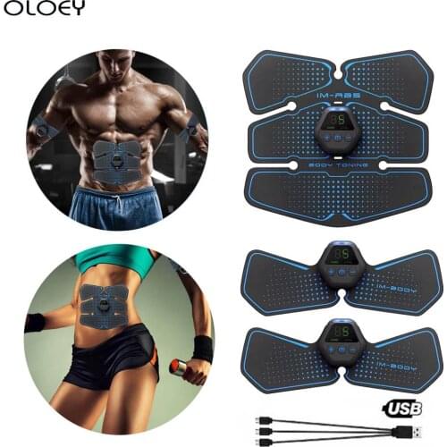 Gym Electric Trainer Wireless Abdominal Muscle Stimulator EMS Smart Fitness Training Massager Body Slimming Belt USB Recharge