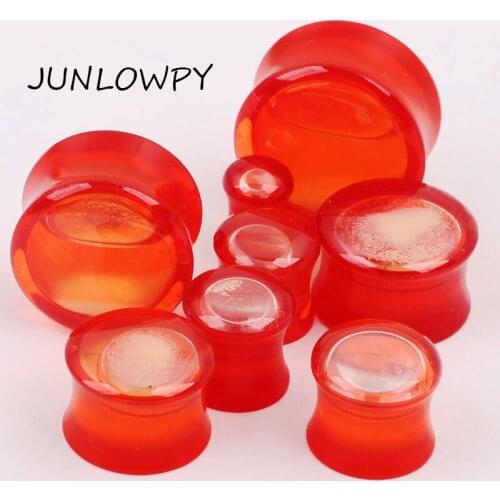 Wholesale 60pcs/lot mix 6-16mm Glow In Dark Red Liquid Ear Plug Flesh Tunnel Gauge Body Piercing Jewelry