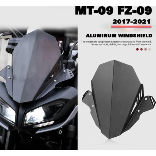 Windscreen Windshield Wind Screen Shield with Mounting Holder Bracket For Yamaha MT 09 MT09 MT-09 FZ-09 2017 2018 2019 2020 2021
