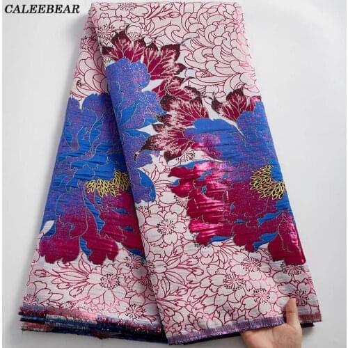 2021 Latest Brocade Jacquard Fabric African Gilded Lace Fabric High Quality Nigerian Lace Materials For Women Dress Sewing S2485