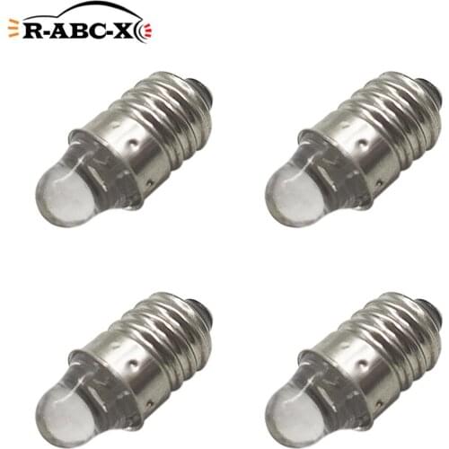 4 pcs DIP SMD E10 led Instrument bulb DC 3V 12V Flashlight torch replace bulb work light White Warm white