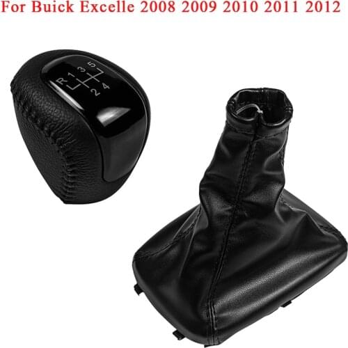 5 Speed Car Leather Gear Shift Knob Head Lever Shifter Gaiter Boot Cover Case Collar for Buick Excelle 2008 2009 2010 2011 2012