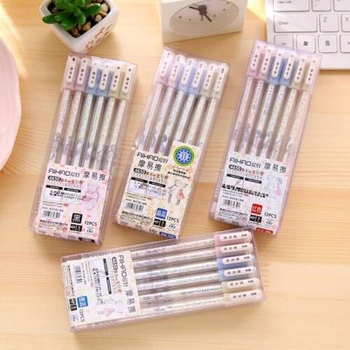 Aihao 4650 0.5mm Erasable Pen Friction Erase Gel Pen 12 pcs/lot
