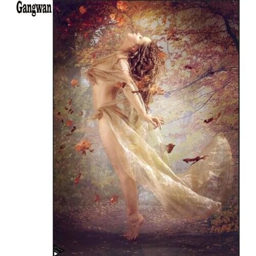 5D DIY PHOTO CUSTOM Diamond Painting forest girl Picture of Rhinestones Diamond Embroidery 5D Cross Stitch Home Decor paitning