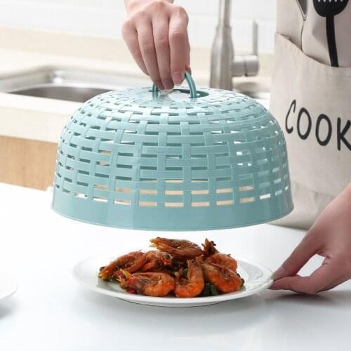Household simple hollow dish cover Plastic kitchen gadget round food meal cover Dust-proof fly-proof dining table food cover