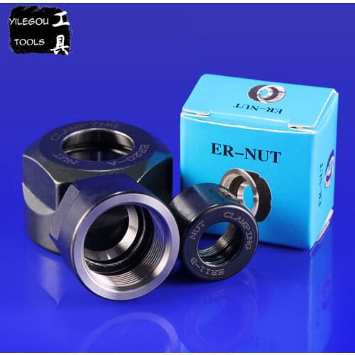 CNC Collet Nut ER11 (M14*0.75), ER16 (M22*1.5), ER20 (M25*1.5), ER25 (M32*1.5), ER32 (M40*1.5), 65 Manganese Steel Chuck Nut