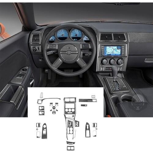 ForDodge challenger2008-14 Air Vent steering wheel Cover Dashboard Console Window Lifter Trim GPS navigation box Car Accessories