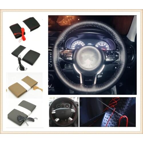 Car steering wheel cover / diameter 36cm 38cm 40cm for Mercedes Benz GLC63 GLA45 GLA G650 E63 E-Class A170