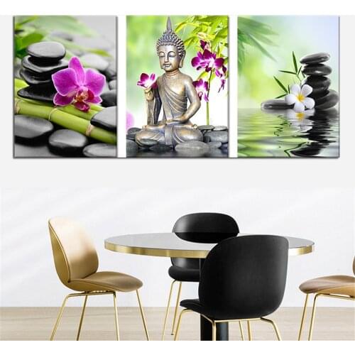 HUACAN 3pc/set Diamond Painting Full Square Buddha Diamond Art Landscape Embroidery Cross Stitch Home Decora Multi-picture