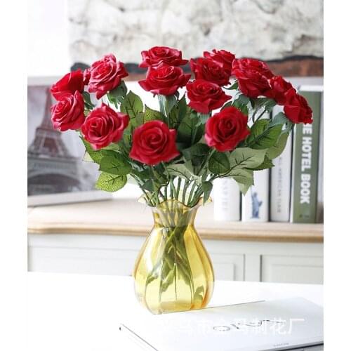 YO CHO Artificial Flower Real Touch Silk Rose Fake Flowers DIY Bridesmaid Bouquet Flower Arrangement Home Wedding Party Decor