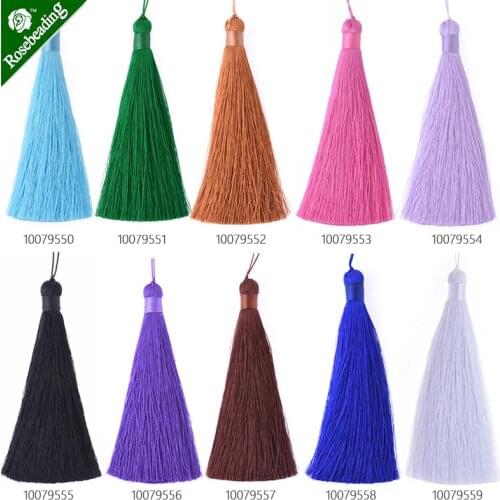 6pcs 12cm length lux silky tassel,tassels for jewelry making,pantone colors,handmade long tassels-100795