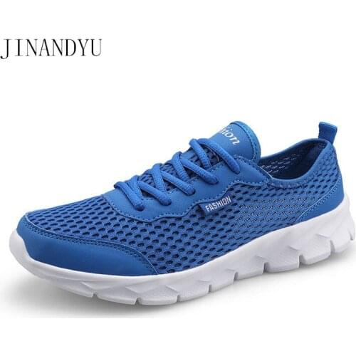 Size 39-48 Mesh Mens Shoes Sneakers Lightweight Casual Sports Shoes for Men Gray Blue Black Trainer Shoes Men Running Sneaker