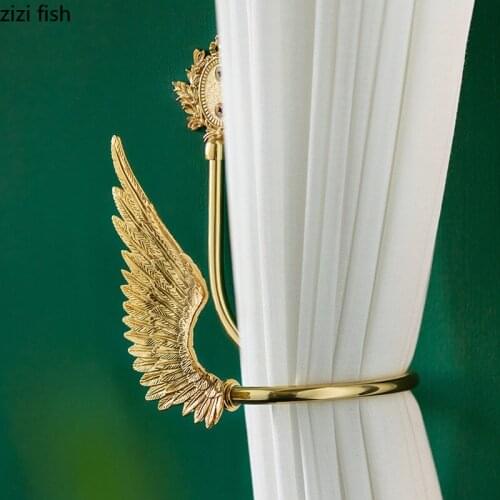 Brass Wing Curtain Hook Curtain Stop Decorative Hook Curtains Decoration Accessories Wall Hanging Storage Hooks Curtains Holder