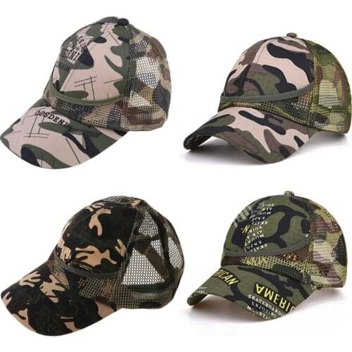 Summer Kids Mesh Hat Boys Girls Camouflage Baseball Hats Casual Hip Hop Hat Children Fashion Cotton Flat Hats for 3-12 Y