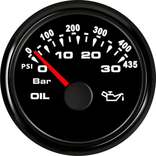 SAMDO 0-30 Bar 0-435 Psi Oil Pressure Meter 7 Color Backlight 52mm Auto Car Truck Universal Oil Press Gauge 9-32V