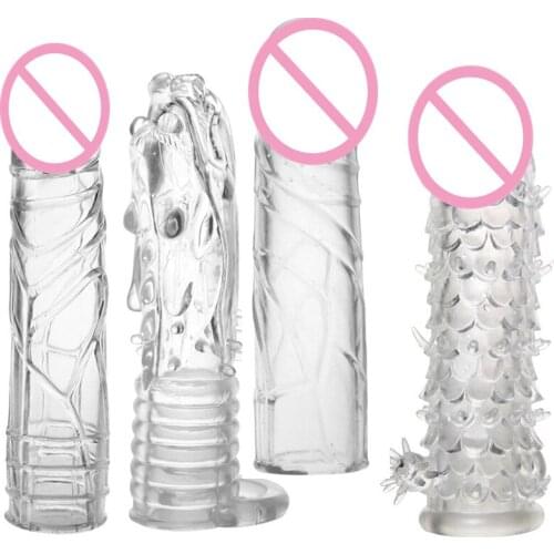 Reusable Condom Penis Sleeves Dragon Cock Ring Sleeves Penis Ring Extender Condom Cock Sleeve Sex Toys for Men Sex Products