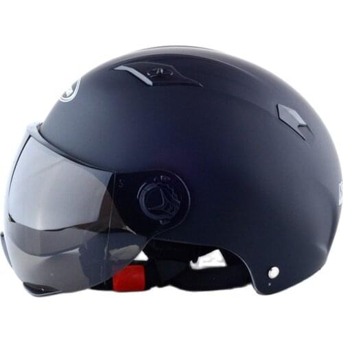 Motorcycle Helmet Summer Scooter 1/2 Face casque Motorbike Moto Helmets get Up Visor Lense for Men Women red 52 to 61cm