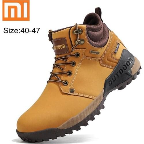 Xiaomi Men Sneakers Outdoor Non-slip Hiking Boots Winter Waterproof Men Military Boots Comfortable Men Boots Work Shoes Size 47