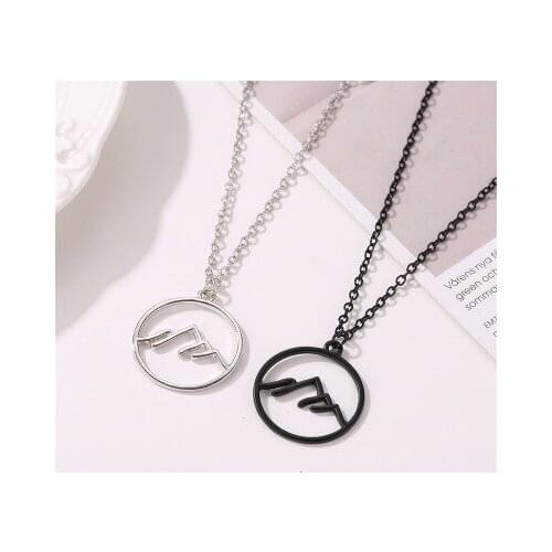 New fashion Creative round hollow mountain peak stacked mountain necklace pendant For Women girl Accessories jewelry wholesale