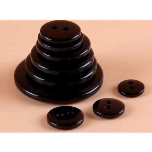 New 9--25mm Two Holes Small Buttons Black Suit Pad Button Bread Round Resin Sewing Buttons Diy Scrapbooking