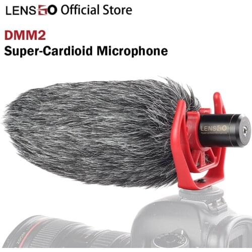 LensGO LYM-DMM2 Wired Microphone 5m Super-cardiod Video Recording Mic for Camera,Smartphones,DSLR,Consumer Camcorder Microfone
