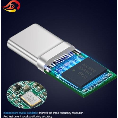 QYFANG 32BIT 384KHz Type-C Plug Single Crystal Vibrating ALC5686 Chip Module Mobile Phone Fast Charging Connector DIY Adapter