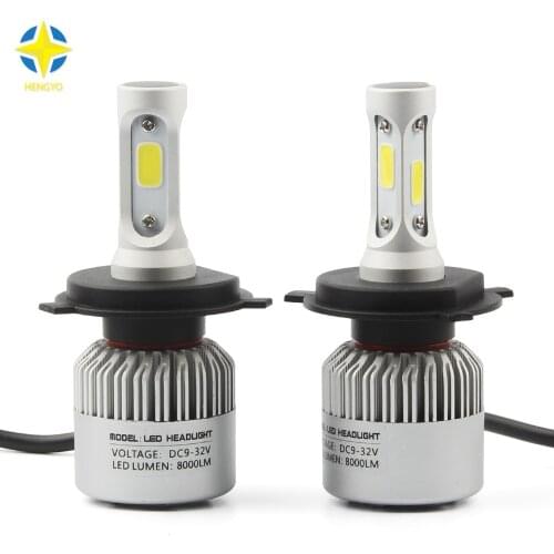 S2 Car Headlight Light H1 H4 LED H7 H11 9005 9006 9007 9012 COB LED Headlight 72W 8000LM Fog Light 6500K 12V All In One