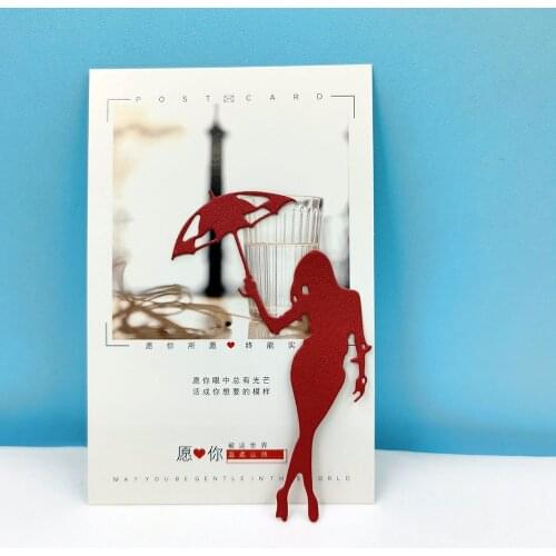 Umbrella Girl Die Cutting Dies Scrapbooking Craft Templates Paper Puncher Card Making Stencils For Diy Scrapbooking Molds