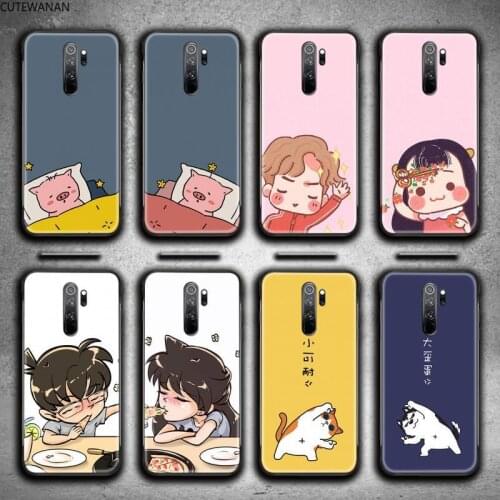Cute Couples Pig Boy Girl Phone Case for Redmi 9A 8A 7 6 6A Note 9 8 8T Pro Max Redmi 9 K20 K30 Pro