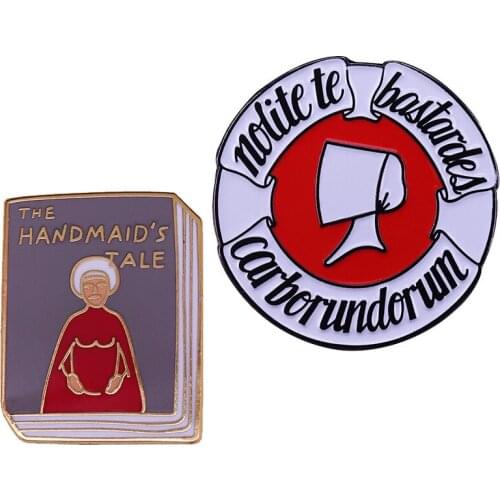 Handdmaid' tale Enamel Pin The Book Brooch Margaret atwood Badge Round Butoon Badge Jewelry