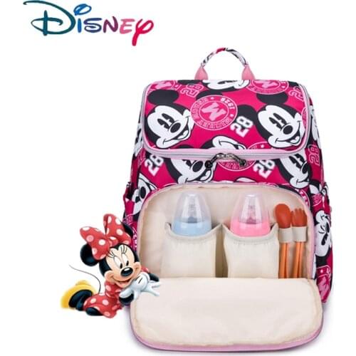 Disney Diaper Bags Mickey Mommy Maternity Nappy Bag Baby Care Changing Stroller Large Capacity Baby Travel Backpack Nursing Bags