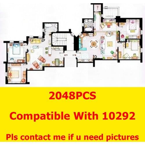 IN STOCK 2048pcs Classic TV Series The Monica Friends Apartments Model Building Blocks Perk Cafe Bricks Toys Gifts 10292 21319