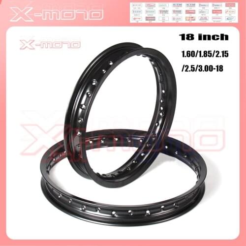 High-quality 1.60/1.85/2.15/2.50/3.00" *18" x 18 inch 36 Spokes Holes Aluminum Alloy Motorcycle Wheel Rims Circle