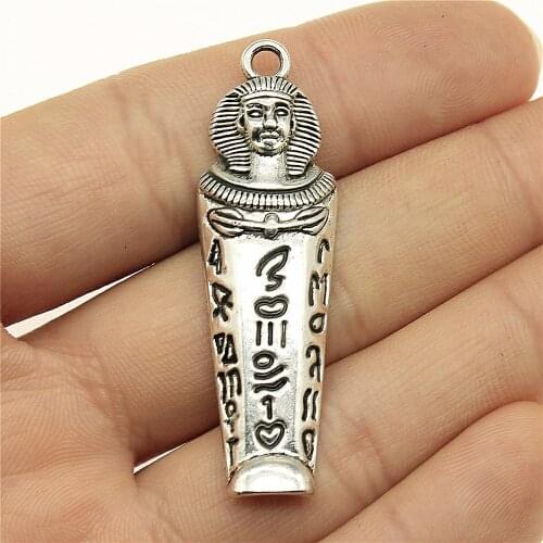 WYSIWYG 3pcs 49x15mm Egyptian Pharaoh Charm Pendants For Jewelry Making Pharaoh Pendants Charm Egyptian Pharaoh
