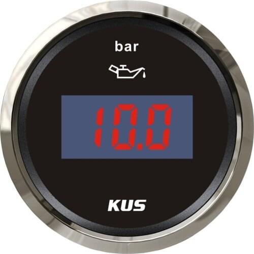Pack of 1 0-5Bar Digital Oil Pressure Gauges 52mm 0-10Bar Oil Pressure Meters with Backlight for Car Truck Boat 12v/24v