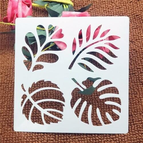 13*14CM Leaf Mold Shield DIY Cake Scrapbook Stencils Hollow Embellishments Printing Lace Ruler Valentines Day