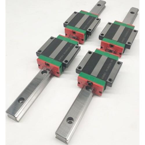 20mm Type 2pcs HGR20 Linear Guide Rail L300mm rail + 4pcs carriage Block HGW20CC blocks for cnc router