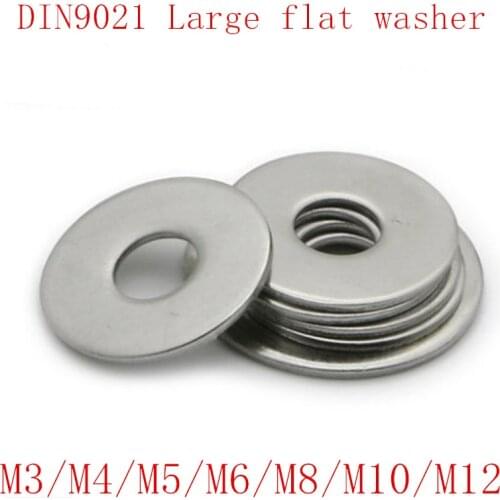 50Pcs M3 M4 M5 M6 M8 M10 M12 DIN9021 GB96 304/A2-70 Stainless Steel Large Size Flat Washer