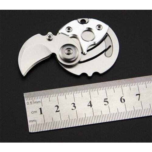 50pcs/Lot New creative mini coin knife outdoor EDC tool key buckle portable survival knife can be hung Key pendant